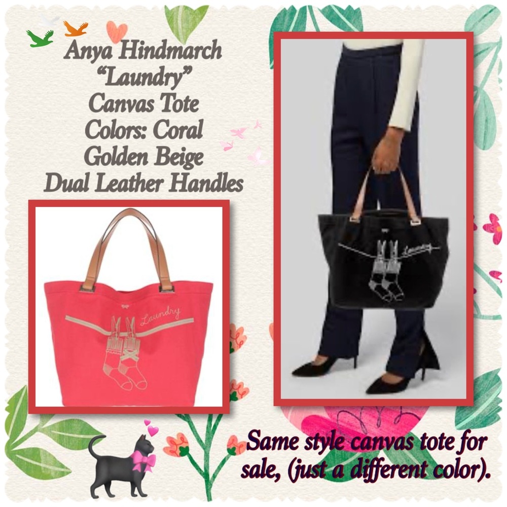 Anya Hindmarch “Laundry” Canvas Tote Bag with Structured Design